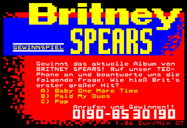 Gewinnspiel Britney Spears Gewinnspiel Britney Spears