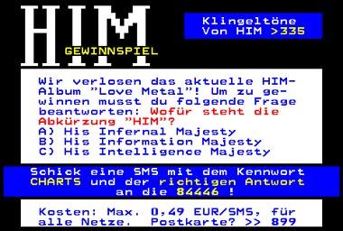 HIM-Gewinnspiel HIM-Gewinnspiel